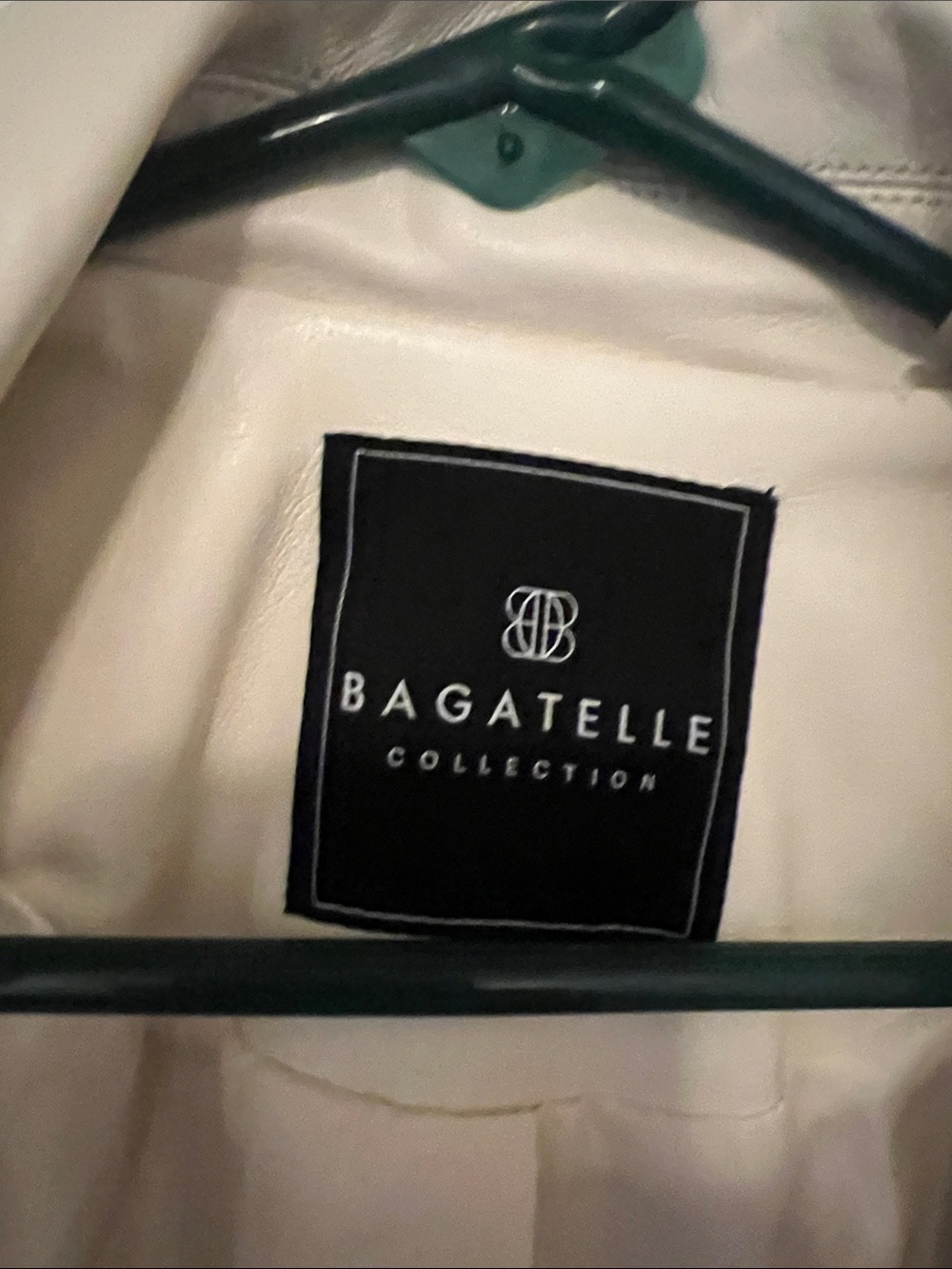 bagatelle Faux Leather Cream Double-Breasted Cropped Blazer with Gold Buttons - Picture 4 of 8